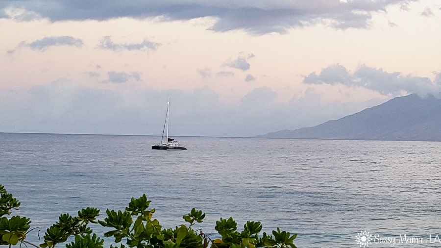 Our boat approaching shore.